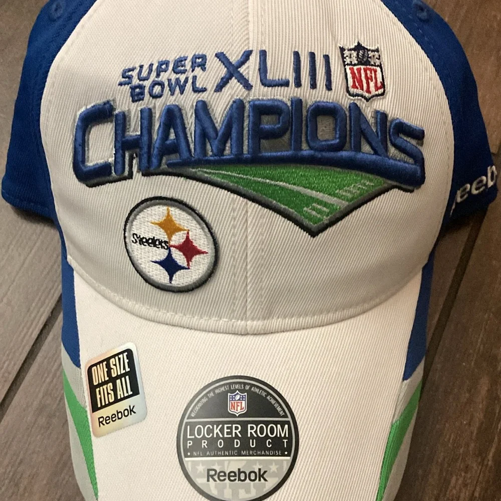 Reebok Blue and White Super Bowl XLIII Champions Cap‎